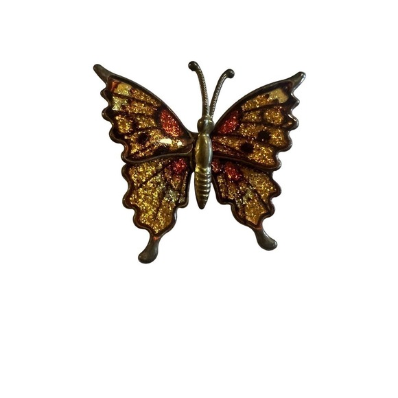 Beautiful butterfly brooch in gold-tone - Picture 1 of 4